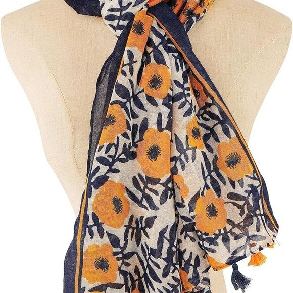 Large Boho Scarf for Women Lightweight Floral Printed Scarves Fall Winter Fashio - Picture 2 of 6